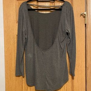 Gray long sleeve low back t-shirt